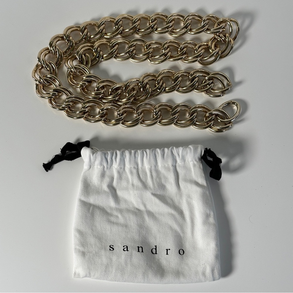 *Rare Sandro Gold Double Chain Belt Gem